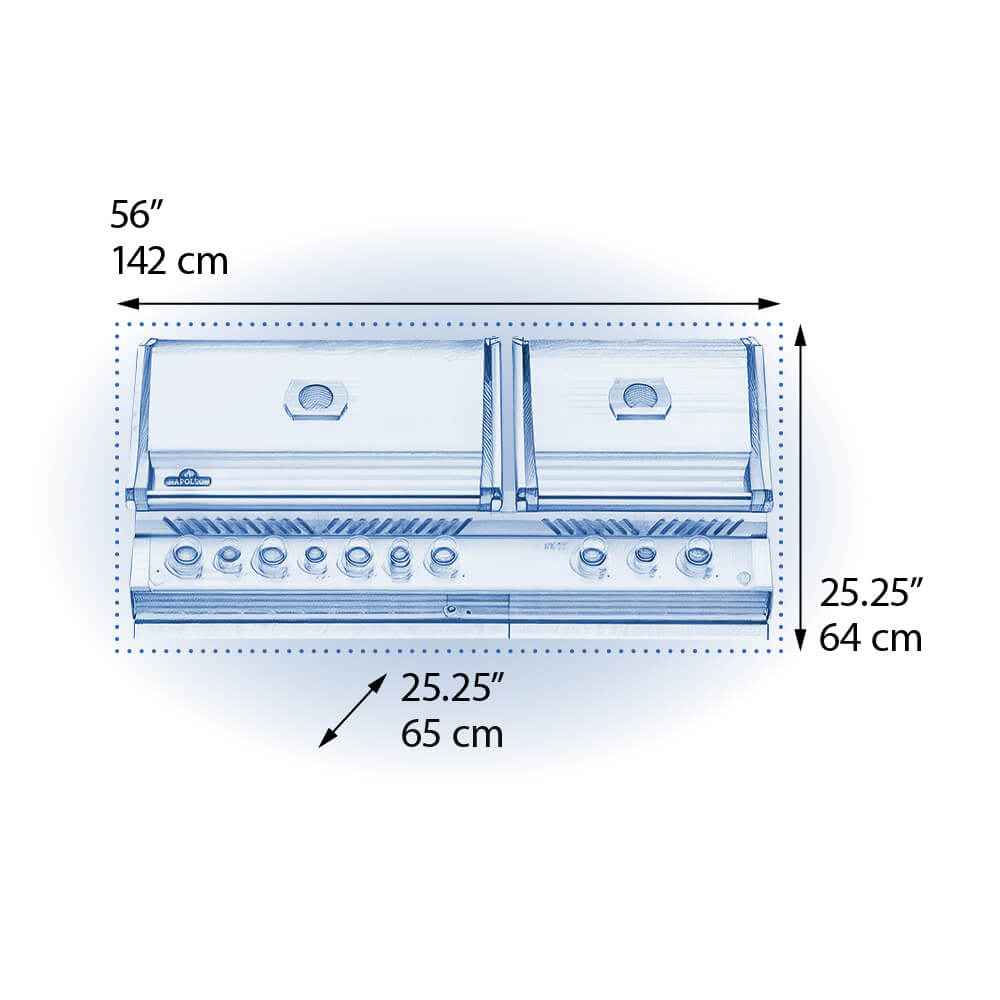 Patio Elegance Gas Grill - Built-in Prestige PRO™ 825 with Infrared Rear Burner
