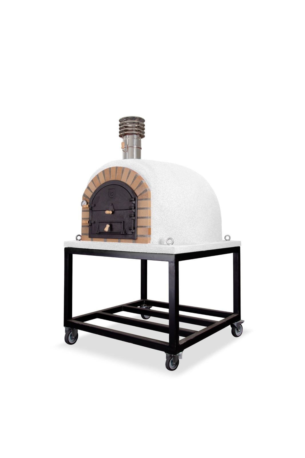 Traditional Wood Fired Brick Pizza Oven - Royal w/Portable Steel Base