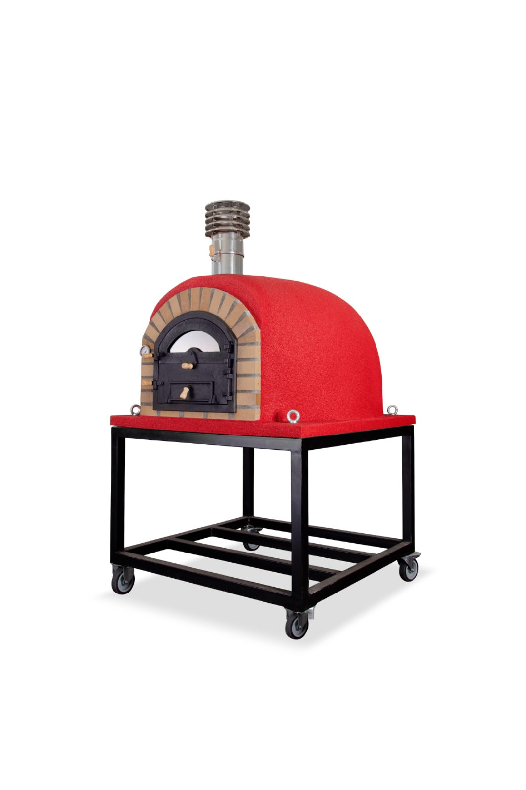 Traditional Wood Fired Brick Pizza Oven - Royal w/Portable Steel Base