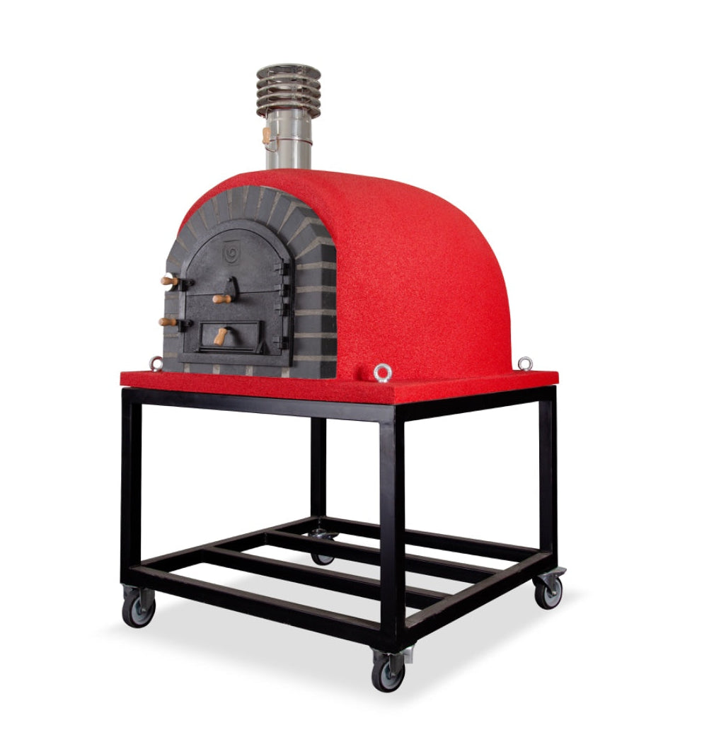 Traditional Wood Fired Brick Pizza Oven - Modern Royal w/Portable Steel Base